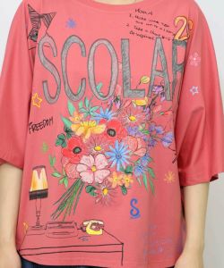 スカラーロゴ花束柄 接触冷感プルオーバー-15