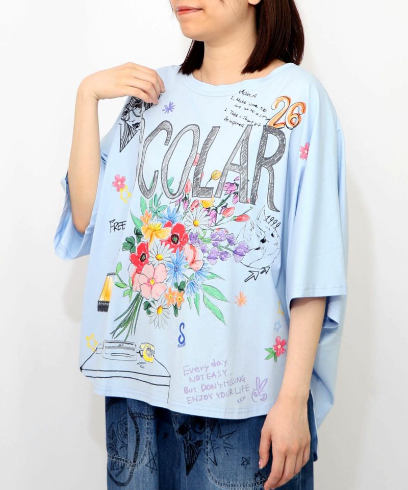 スカラーロゴ花束柄 接触冷感プルオーバー-17