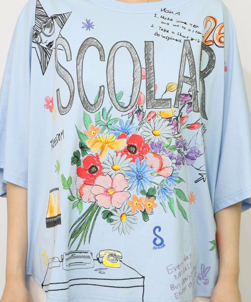 スカラーロゴ花束柄 接触冷感プルオーバー-19