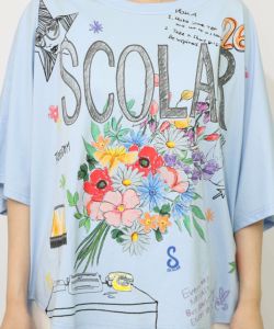 スカラーロゴ花束柄 接触冷感プルオーバー-19