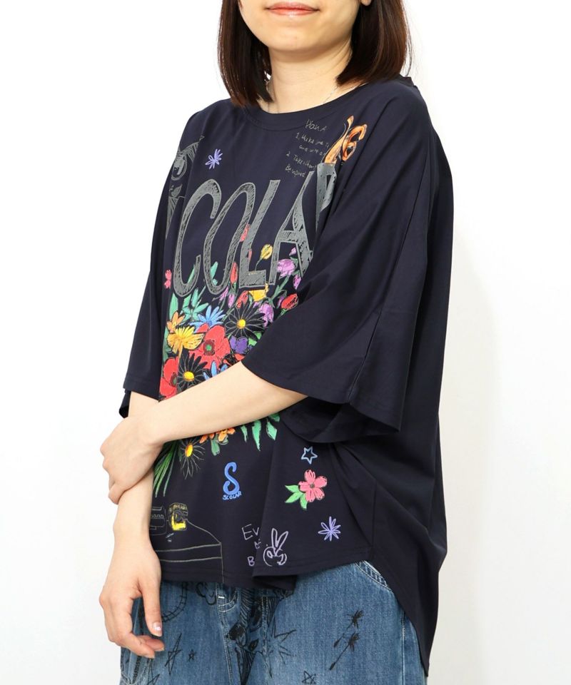 スカラーロゴ花束柄 接触冷感プルオーバー-21