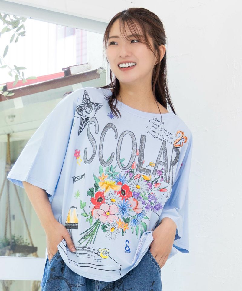 スカラーロゴ花束柄 接触冷感プルオーバー-24