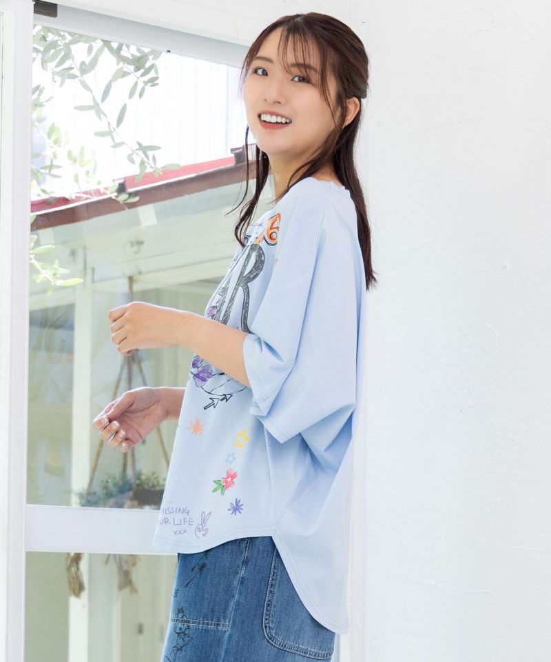 スカラーロゴ花束柄 接触冷感プルオーバー-27