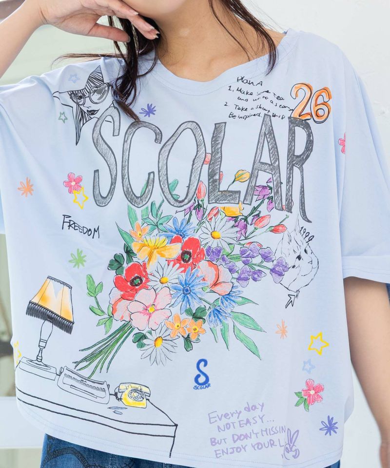 スカラーロゴ花束柄 接触冷感プルオーバー-29