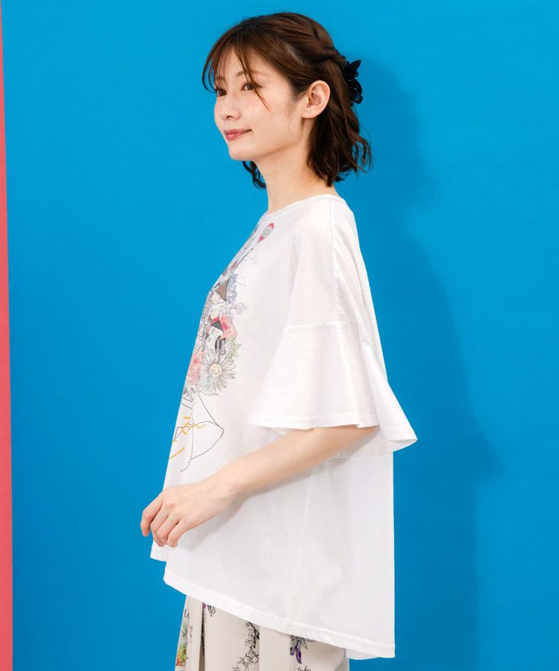 ベネツィア帽子柄フレアTシャツ-3
