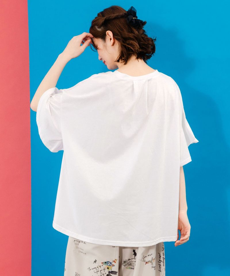 ベネツィア帽子柄フレアTシャツ-5
