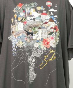 ベネツィア帽子柄フレアTシャツ-14