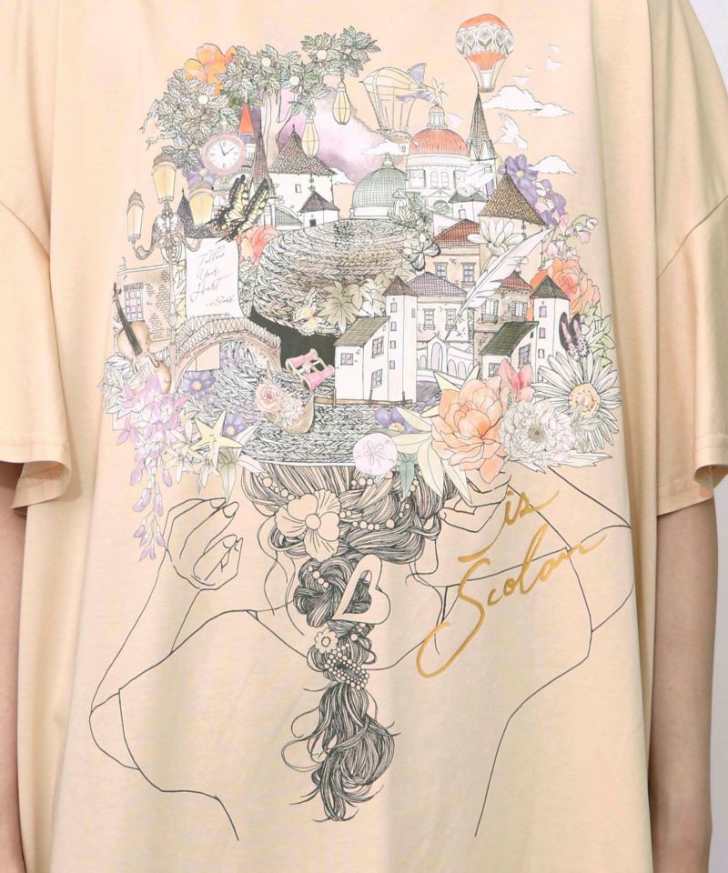 ベネツィア帽子柄フレアTシャツ-18