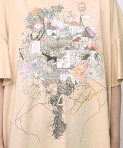 ベネツィア帽子柄フレアTシャツ-18