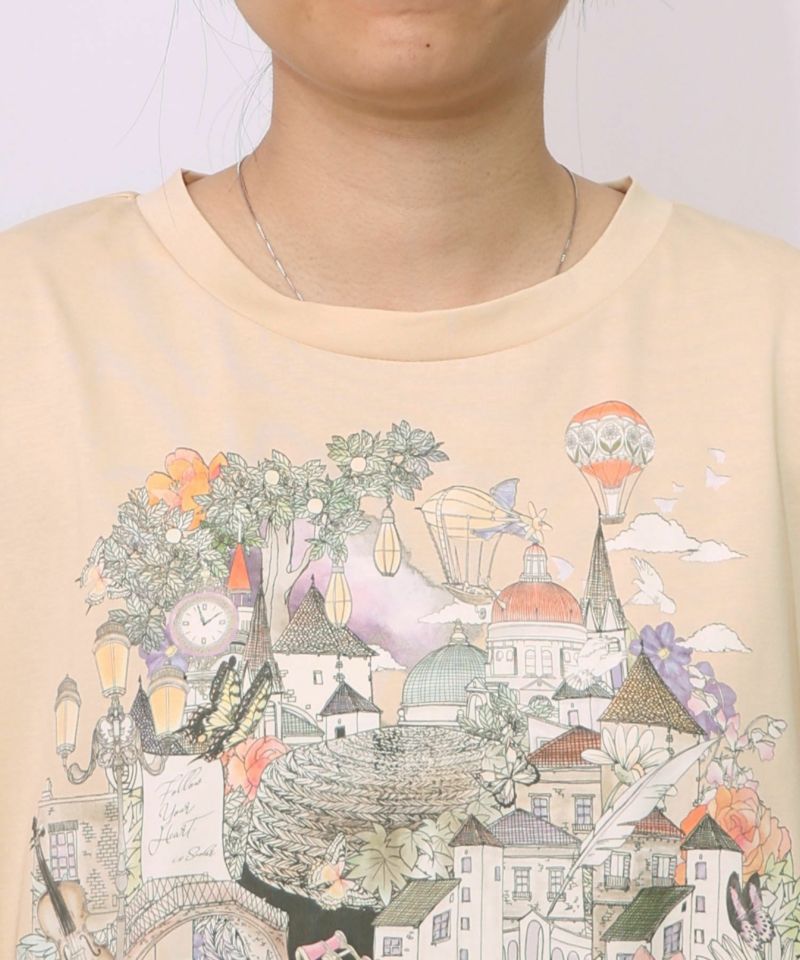 ベネツィア帽子柄フレアTシャツ-19