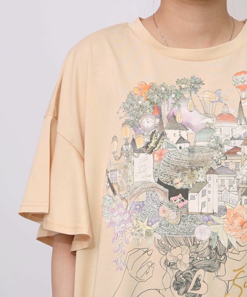 ベネツィア帽子柄フレアTシャツ-20