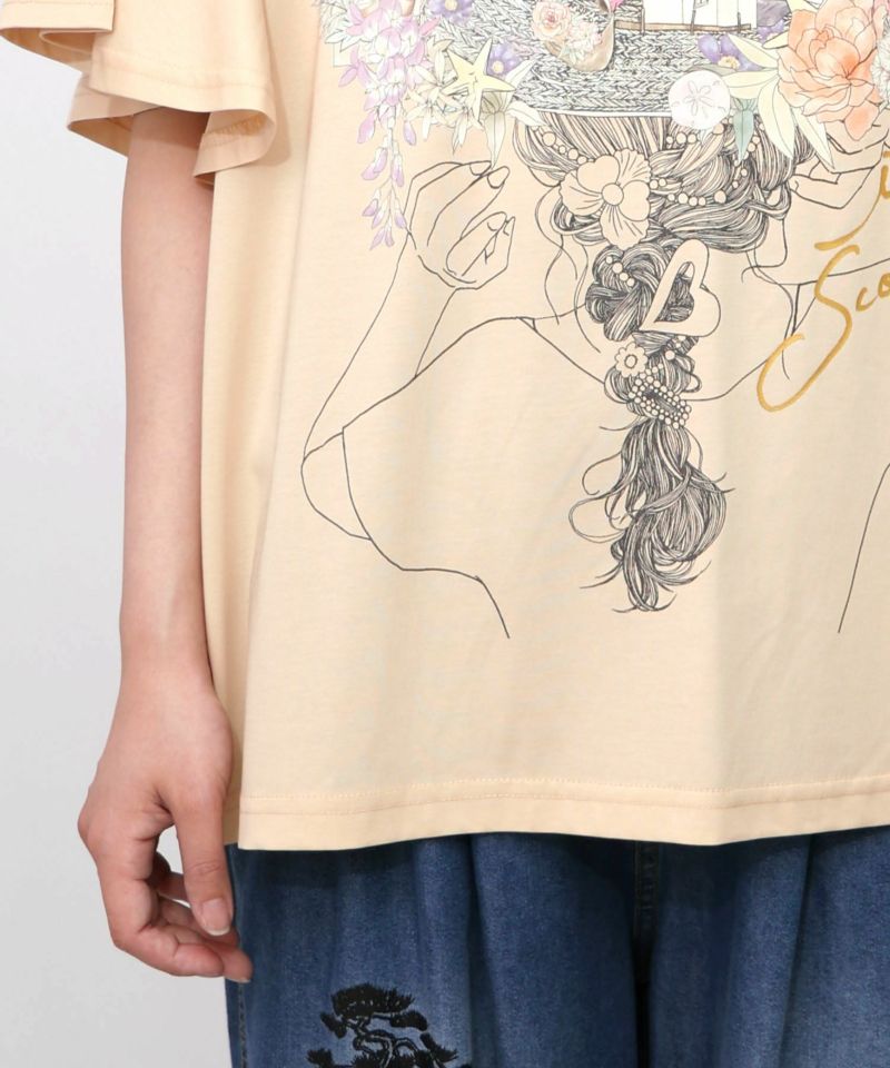 ベネツィア帽子柄フレアTシャツ-21
