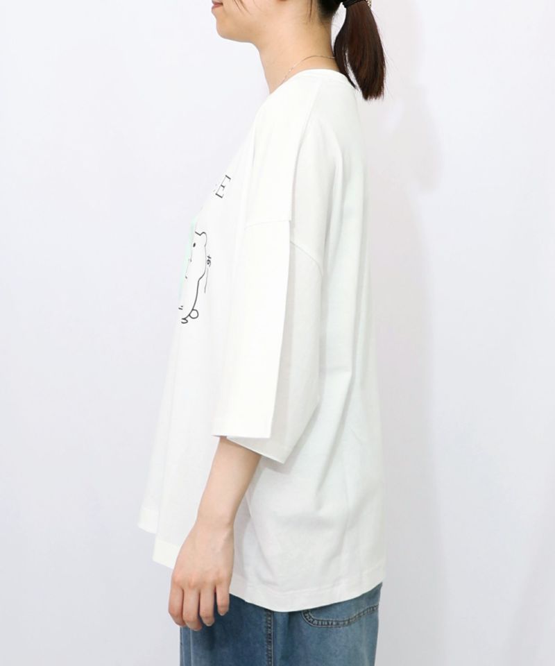 クマとウサギと扇風機Tシャツ-7