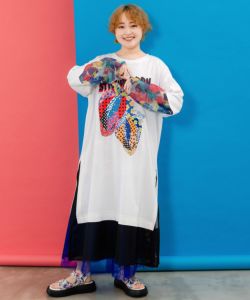 ScoLar 152695：タンクトップ付 花柄メッシュプルオーバー 152695：タンクトップ付 花柄メッシュプルオーバーの通販-ScoLar