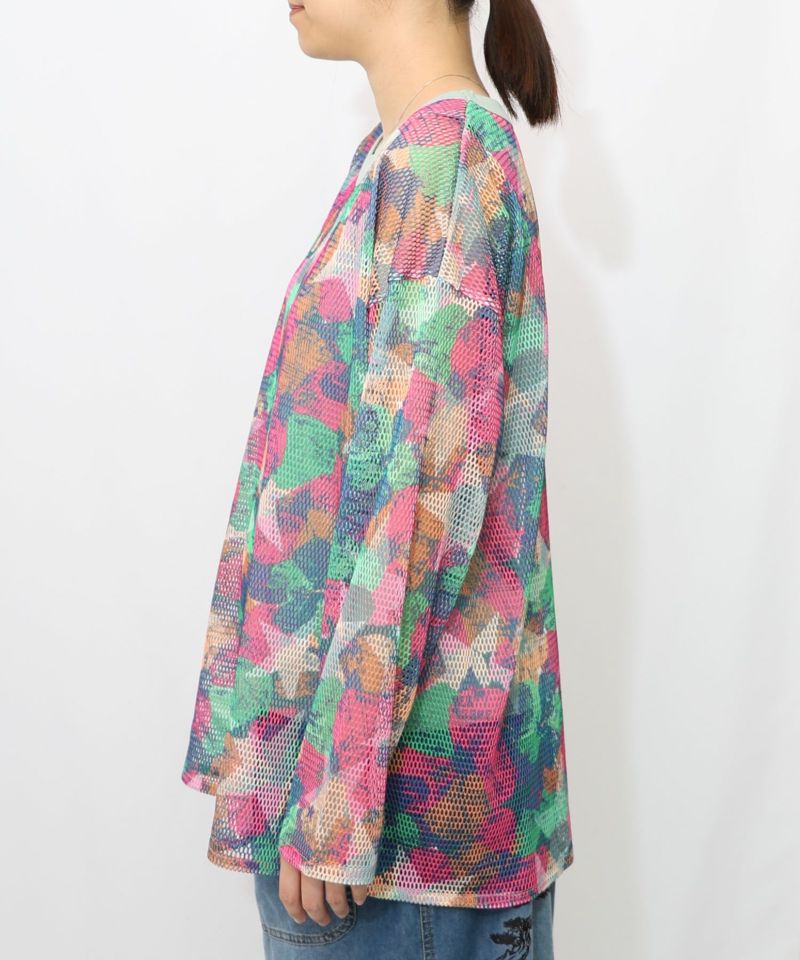 タンクトップ付 花柄メッシュプルオーバー-19
