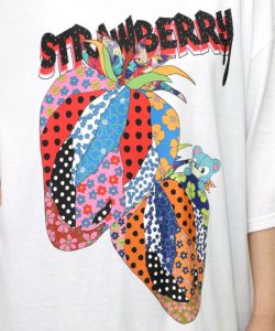 イチゴ柄メッシュ切替ワンピ-11