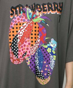 イチゴ柄メッシュ切替ワンピ-15
