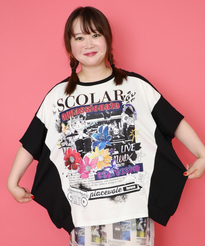 Live柄バイカラープルオーバー-1