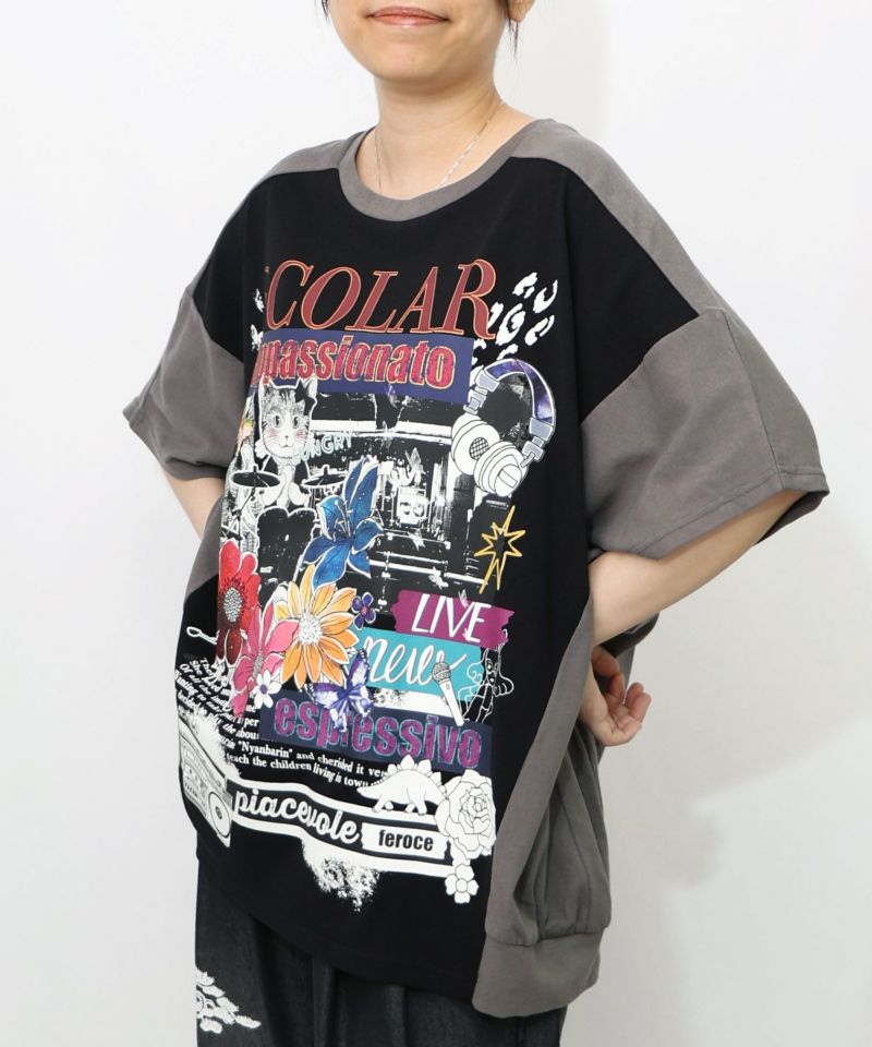Live柄バイカラープルオーバー-16
