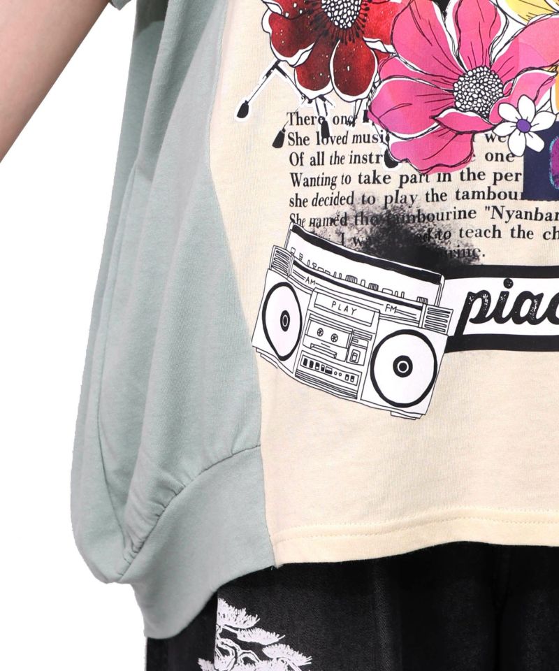 スカラー　scolar 152693：Live柄バイカラープルオーバー 152693：Live柄バイカラープルオーバーの通販-ScoLar