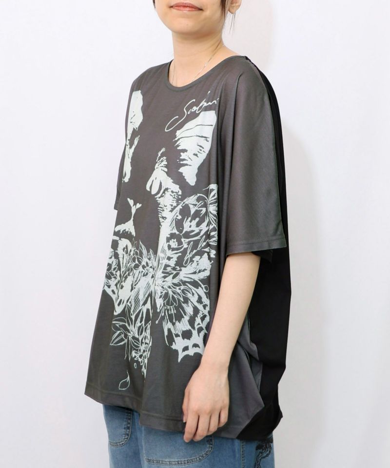 【★安心の定価販売★】 152692：ネコ蝶柄チュニックの通販-ScoLar トップス