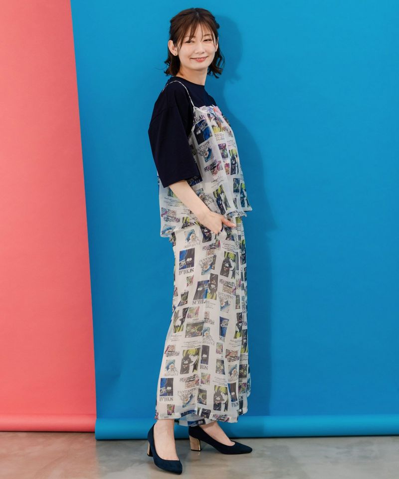 アート・ネコ花柄 2柄展開シアーパンツ-18