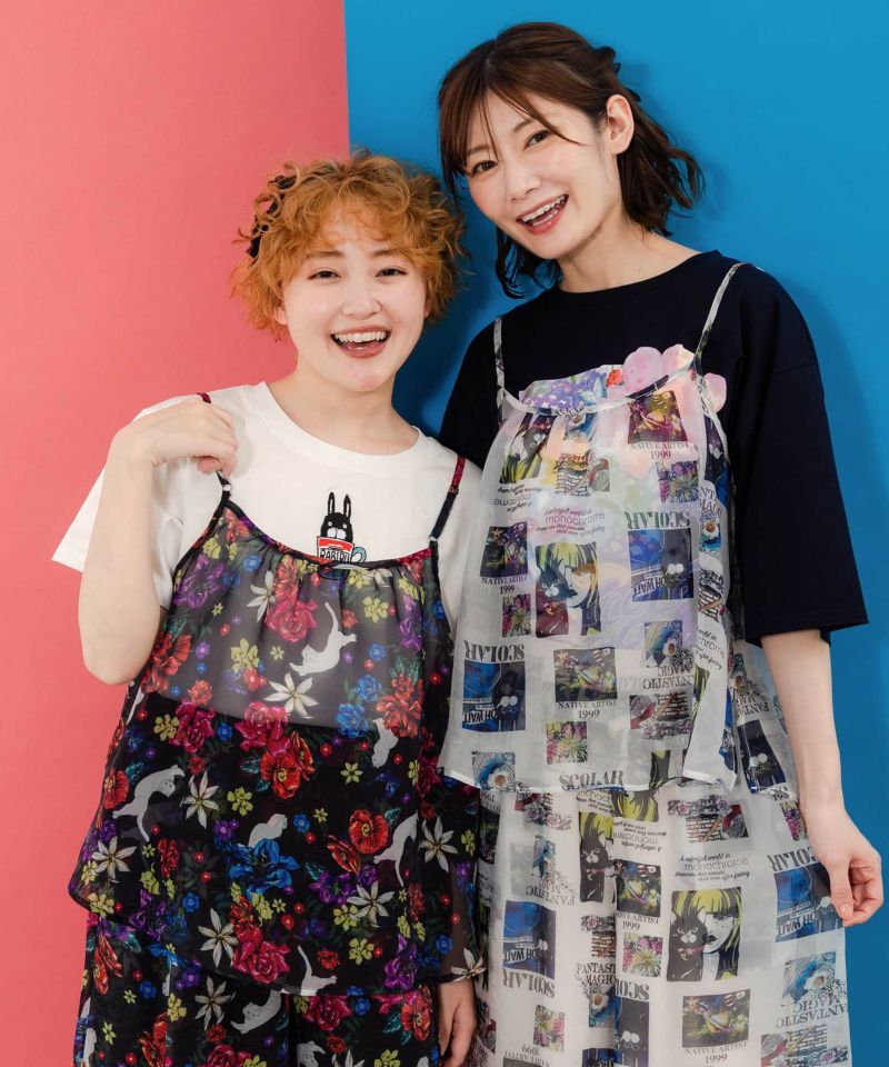 アート・ネコ花柄 2柄展開シアービスチェ-1