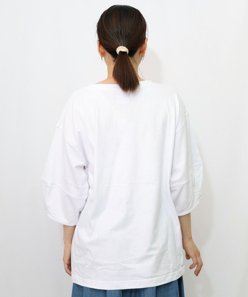 ハグしてくれるウサギぬいアップリケTシャツ-13