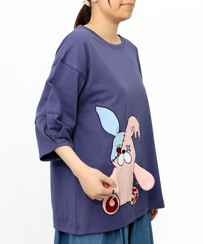 ハグしてくれるウサギぬいアップリケTシャツ-20