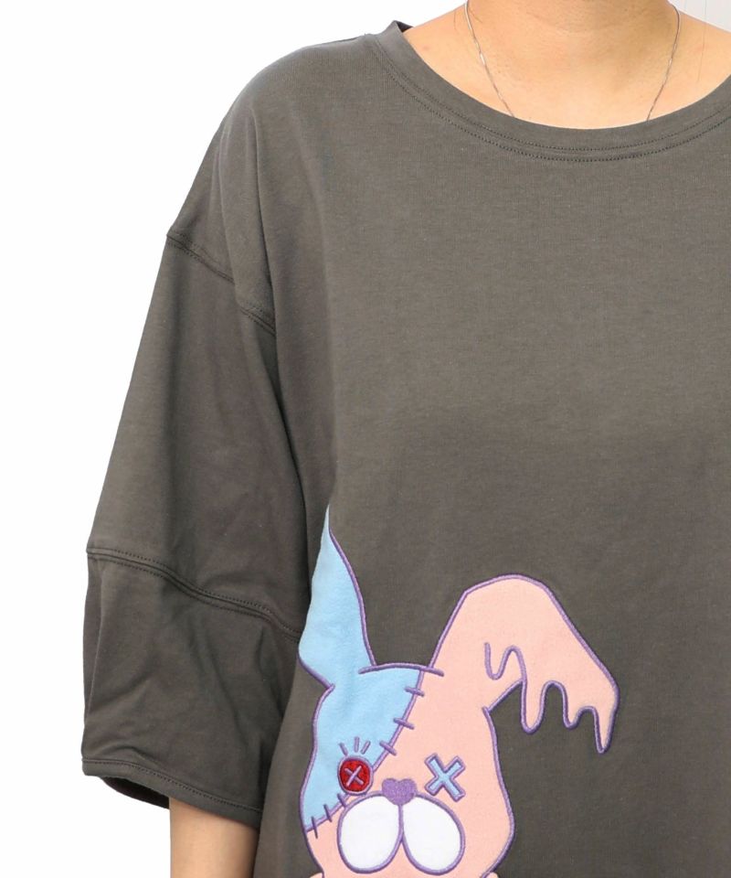 パリコレクション 152764：ハグしてくれるウサギぬいアップリケTシャツの通販-ScoLar ジャケット・アウター