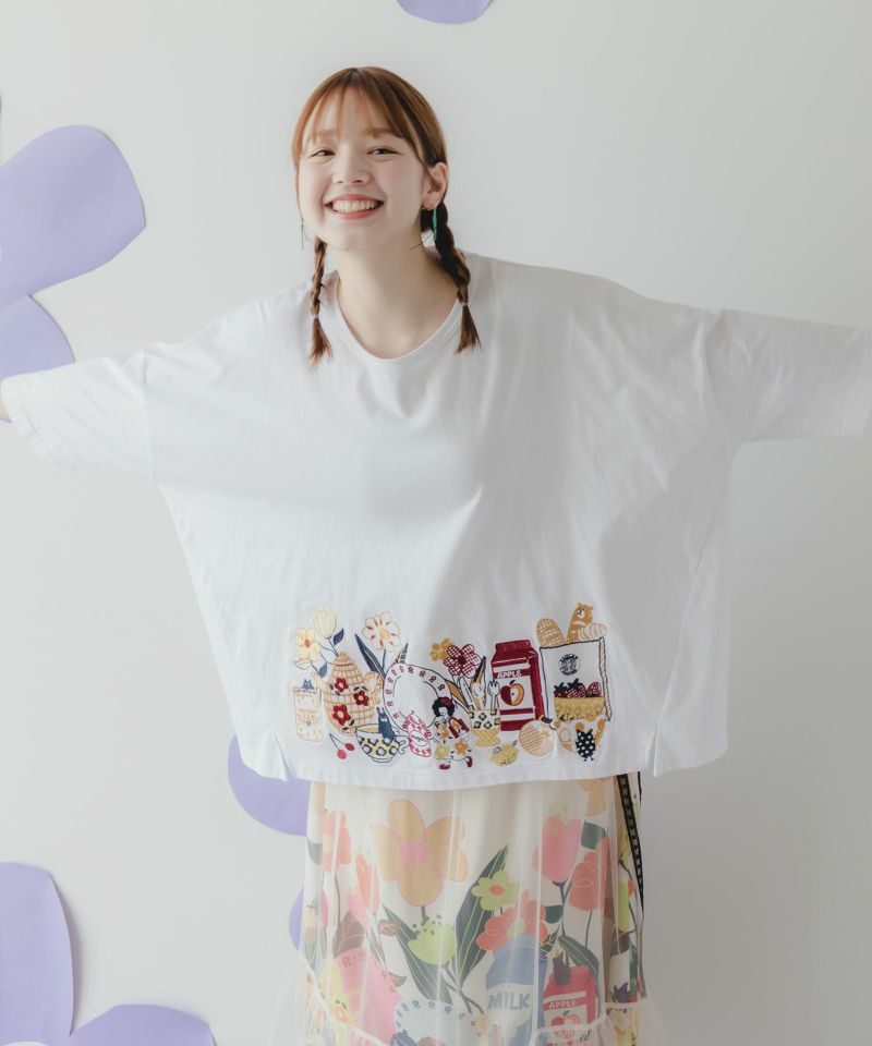 キッチンのこびと柄 刺繍プルオーバー-5
