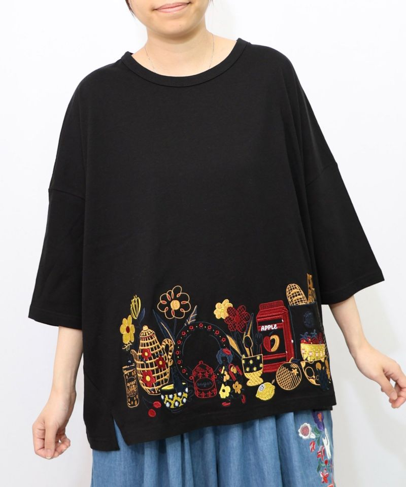 キッチンのこびと柄 刺繍プルオーバー-12