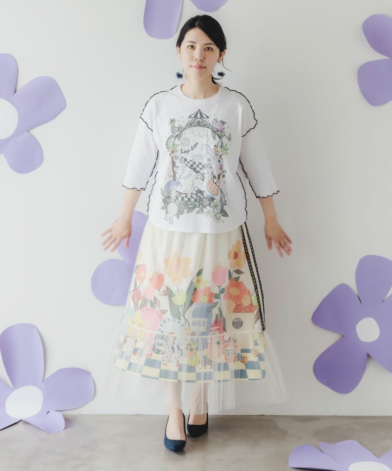 サーカス風柄のメローTシャツ-2