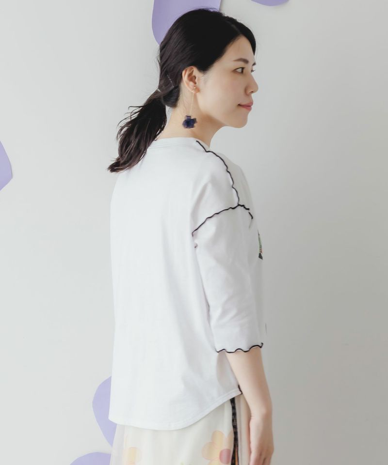 サーカス風柄のメローTシャツ-3