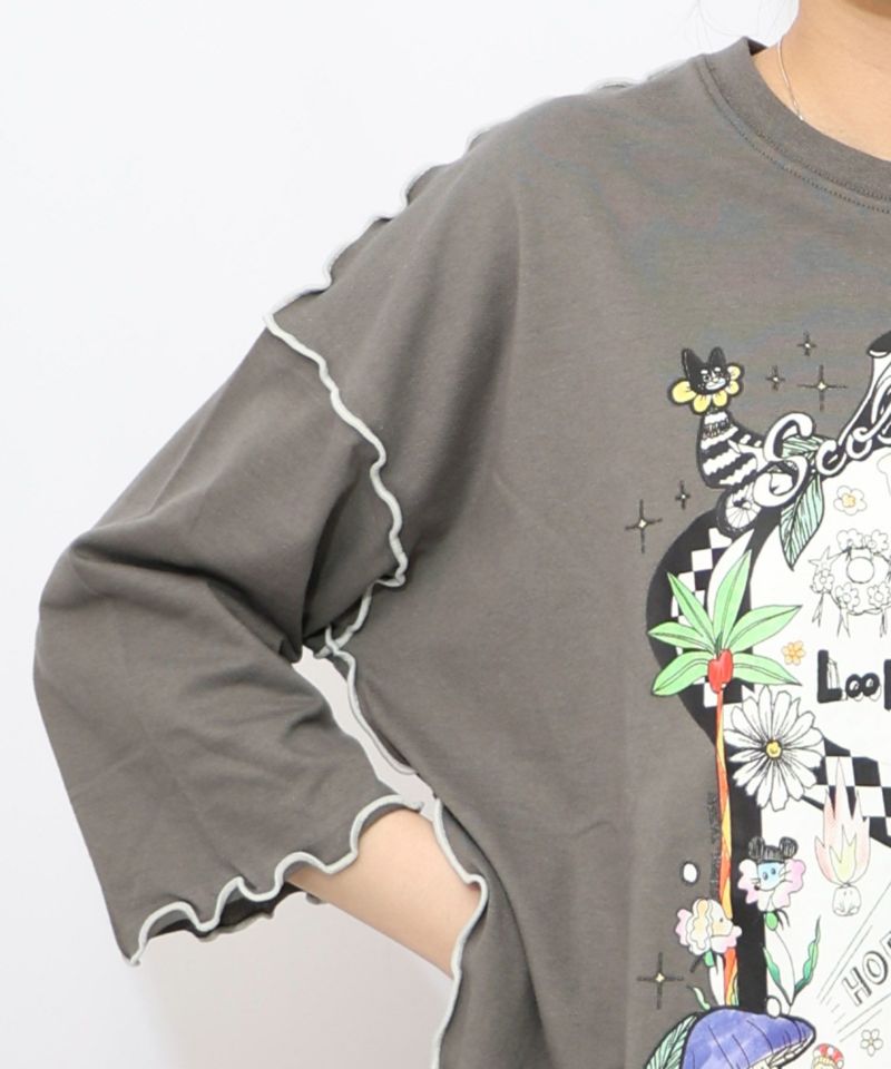 サーカス風柄のメローTシャツ-18