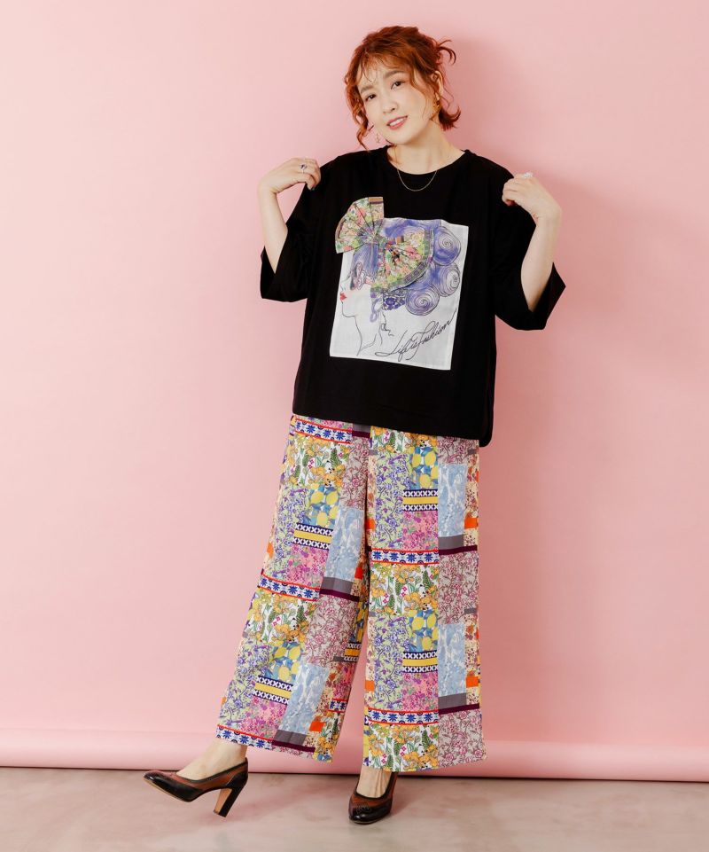 ScoLar 152640：女の子リボンアップリケ 接触冷感TシャツS-Mサイズ 152640：女の子リボンアップリケ 接触冷感Tシャツの通販-ScoLar
