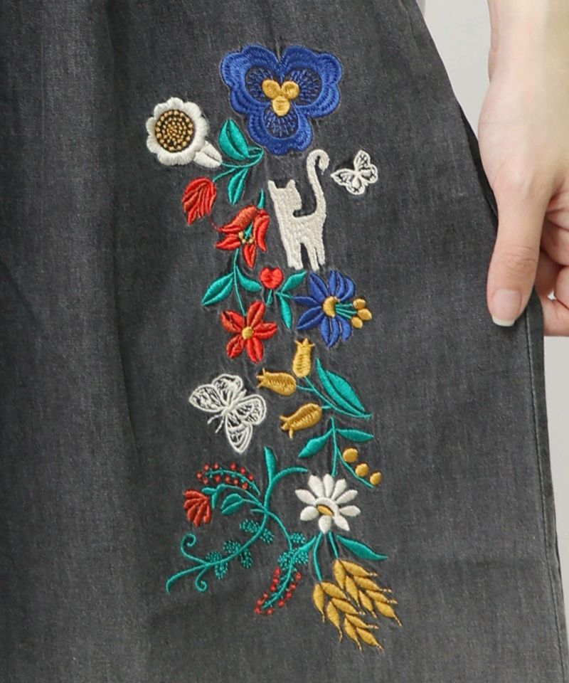 刺繍グラデ―ジョン加工デニムパンツ-10