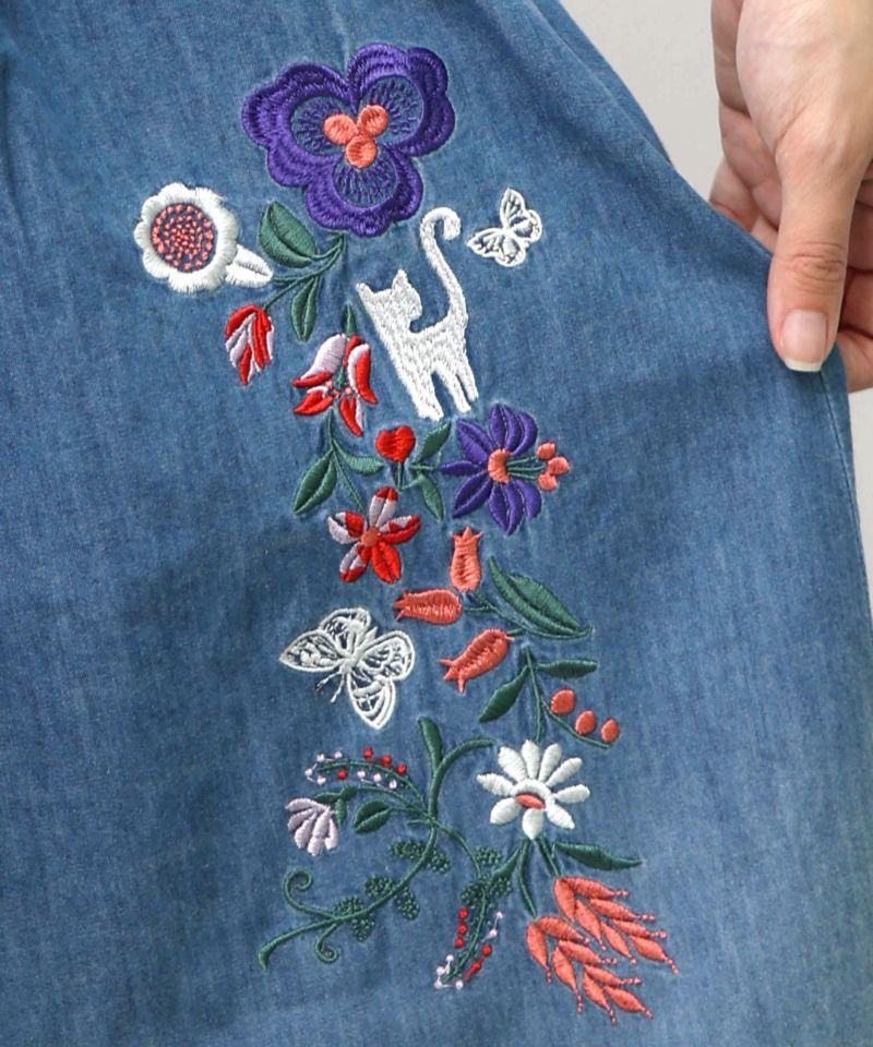 刺繍グラデ―ジョン加工デニムパンツ-14