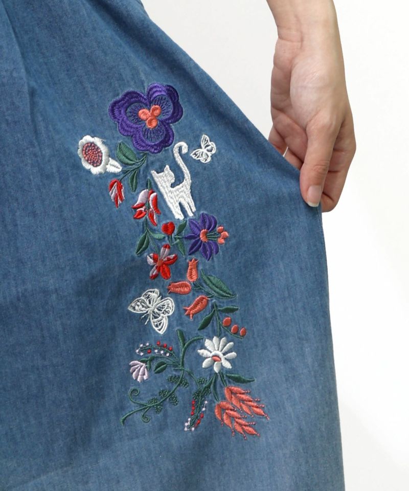 刺繍グラデ―ジョン加工デニムパンツ-17