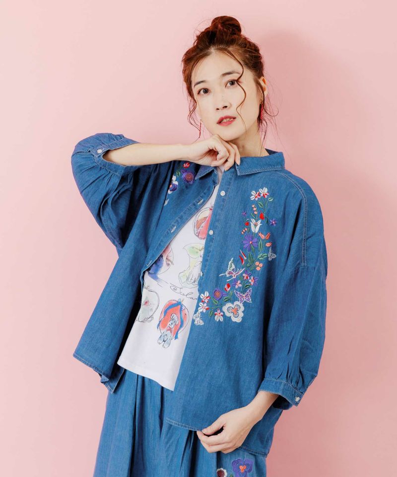 刺繍デニムシャツ-1