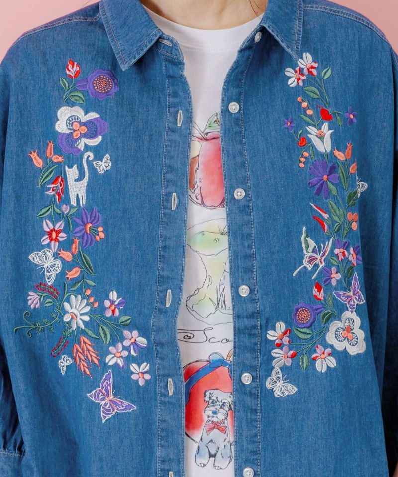 刺繍デニムシャツ-5