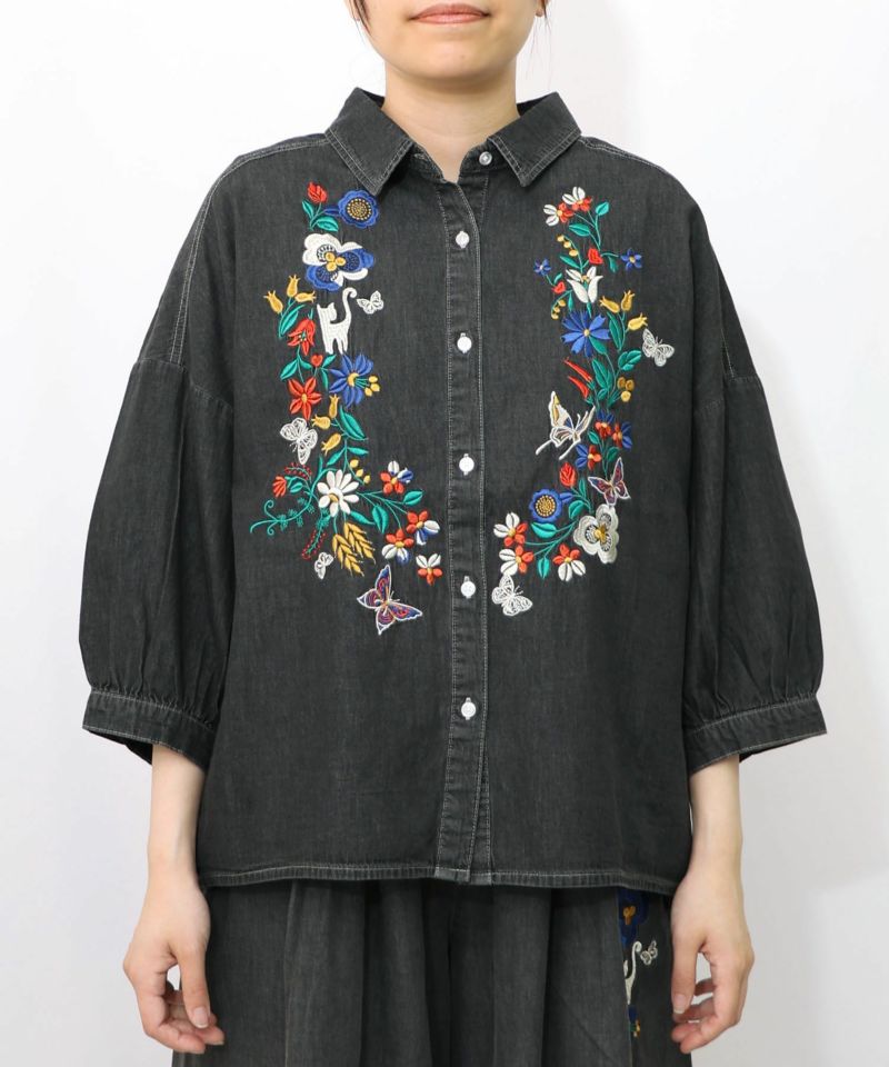 刺繍デニムシャツ-6