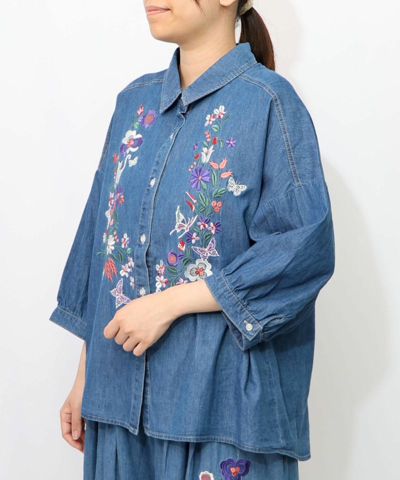 刺繍デニムシャツ-11