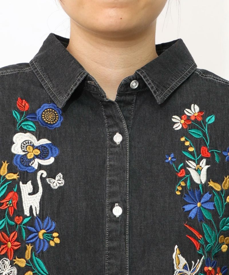 刺繍デニムシャツ-14