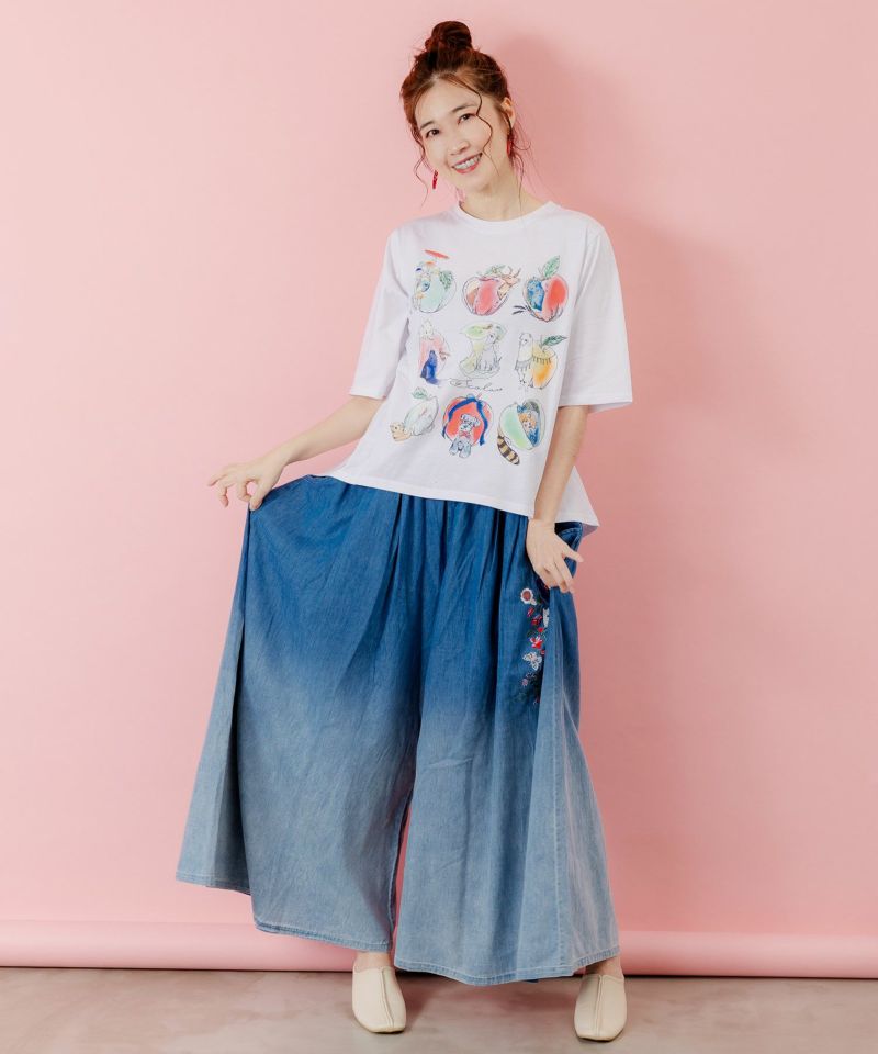 アニマルリンゴ柄Tシャツ-2