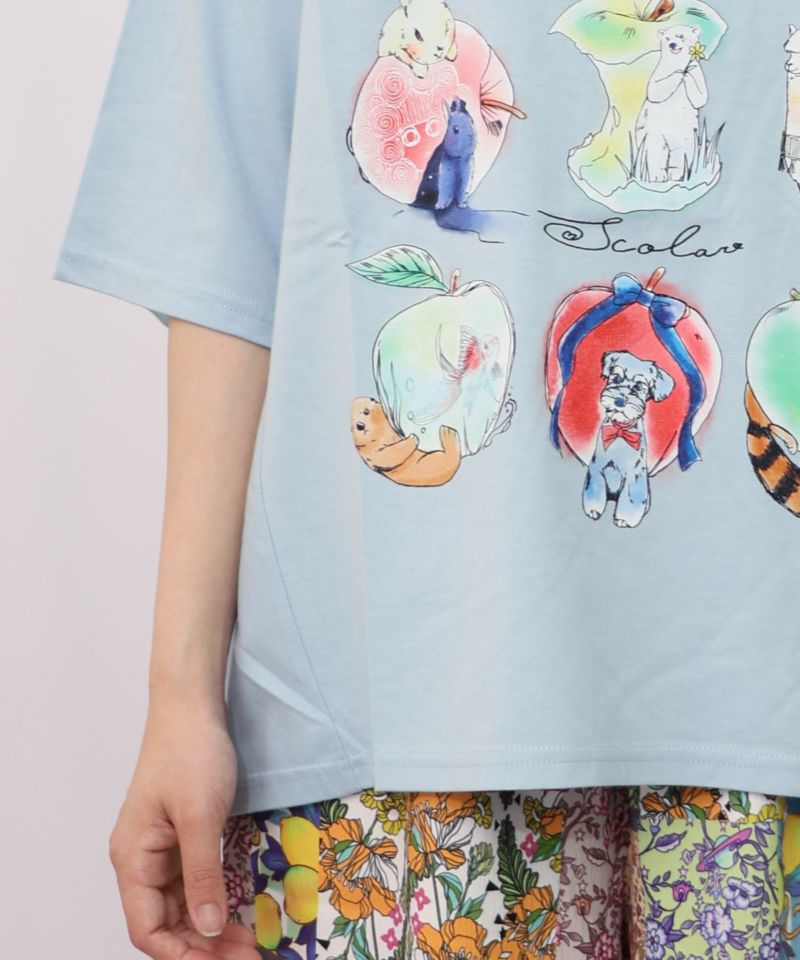 アニマルリンゴ柄Tシャツ-20
