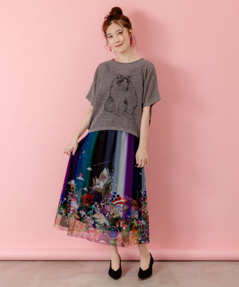 麻混KNITネコ柄プルオーバー-2