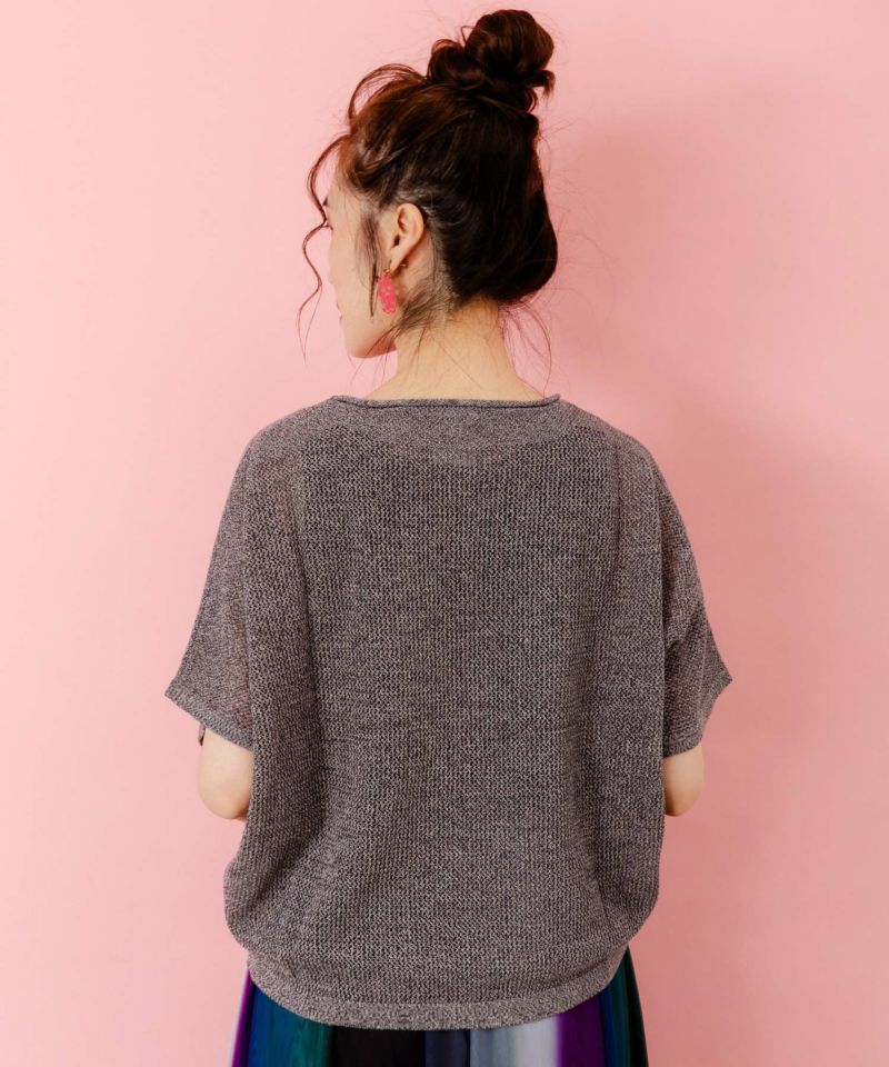 麻混KNITネコ柄プルオーバー-4
