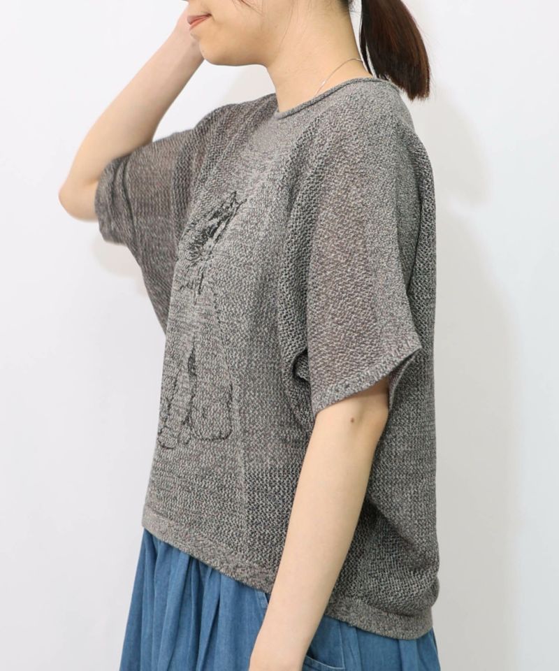 麻混KNITネコ柄プルオーバー-8
