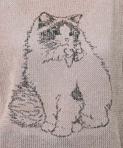 麻混KNITネコ柄プルオーバー-14